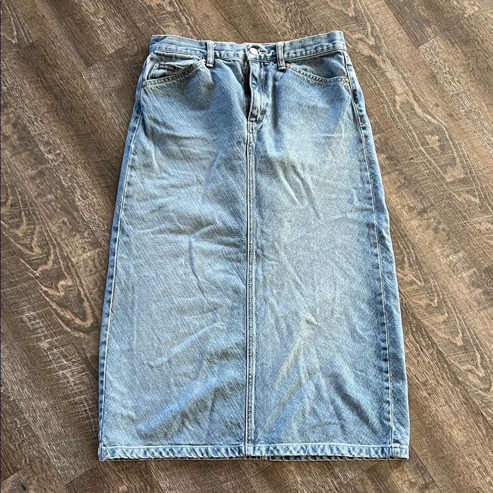 Calvin Klein Light Blue Denim Pencil Skirt